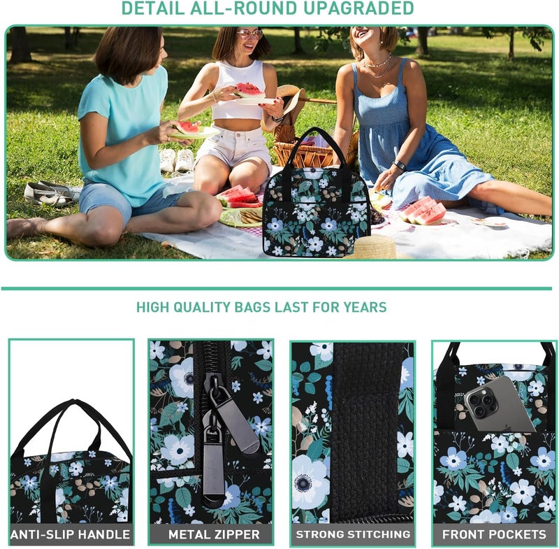 VLM Lunch Bag,Lunch Box for Women Men,Reusable Insulated Lunch Tote,Small Leakproof Cute Lunch Cooler with High Capacity for Work,Picnic,Camping - Image 4